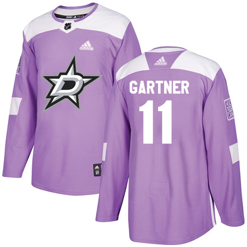 Adidas Stars #11 Mike Gartner Purple Authentic Fights Cancer Stitched NHL Jersey